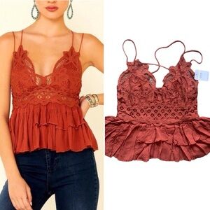 FREE PEOPLE INTIMATELY ADELLA CAMI WOMEN COLOR WINDING ROADS SIZE M